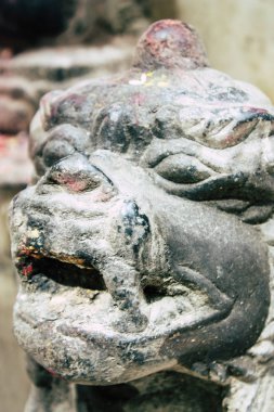 Katmandu Nepal 21 Ağustos 2018 Thamel Street Kathmandu Nepal Dili görünümü tapınakta sabah