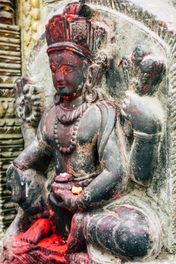 Katmandu Nepal 21 Ağustos 2018 Thamel Street Kathmandu Nepal Dili görünümü tapınakta sabah