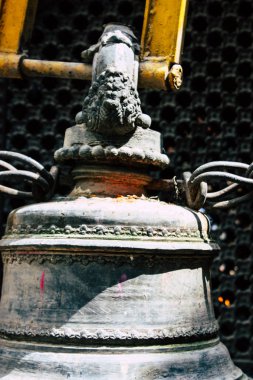 Katmandu Nepal 21 Ağustos 2018 Thamel Street Kathmandu Nepal Dili görünümü tapınakta sabah