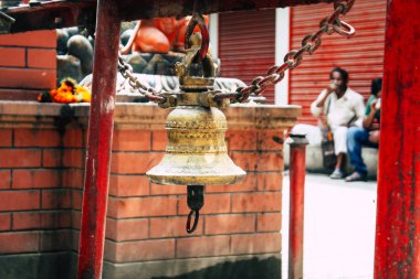 Katmandu Nepal 21 Ağustos 2018 Thamel Street Kathmandu Nepal Dili görünümü tapınakta sabah