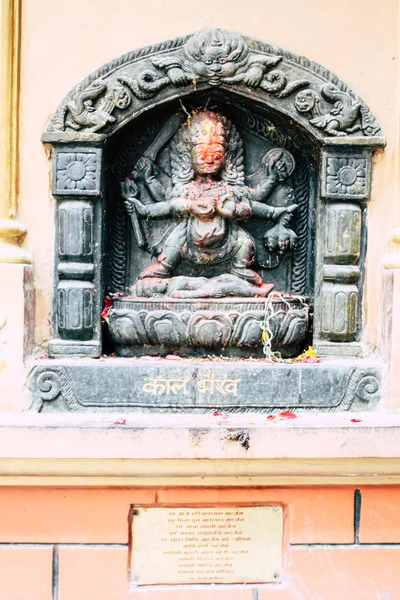 Катманду Непал Август 2018 Вид Непальский Храм Улице Тамель Катманду — стоковое фото