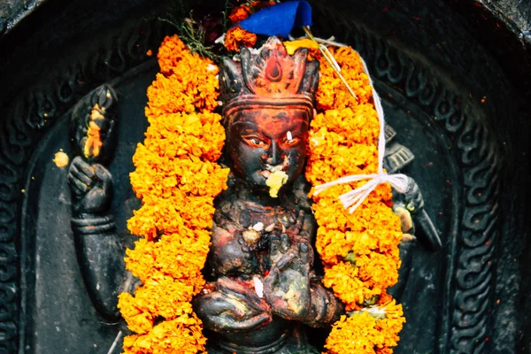 Kathmandu Nepal Augusti 2018 Visa Nepalesiska Tempel Thamel Street Kathmandu — Stockfoto