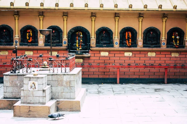 Katmandú Nepal Agosto 2018 Vista Del Templo Nepalí Calle Thamel — Foto de Stock