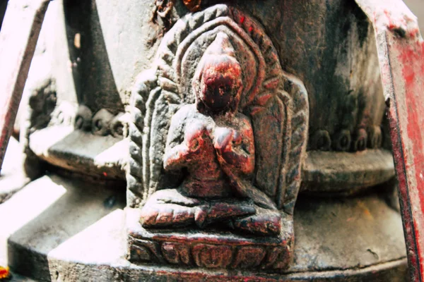 Kathmandu Nepal Agosto 2018 Vista Templo Nepalês Rua Thamel Kathmandu — Fotografia de Stock