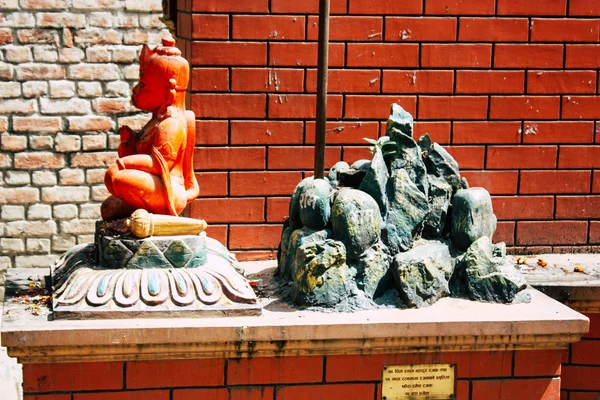 Катманду Непал Серпня 2018 Подання Непальською Храм Thamel Вулиці Катманду — стокове фото
