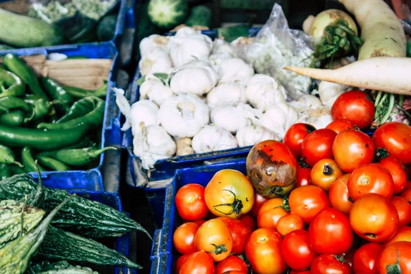 Katmandú Nepal Agosto 2018 Primer Plano Varias Verduras Vendidas Mercado — Foto de Stock