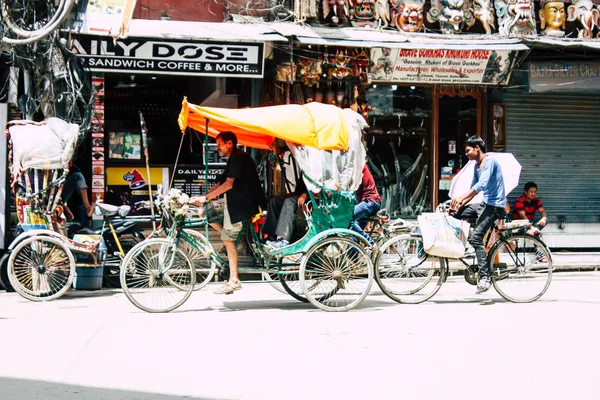 Kathmandu Nepal Sierpień 2018 Widok Nieznanych Ludzi Nepalski Rano Podczas — Zdjęcie stockowe