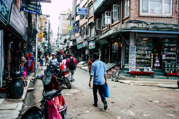 Kathmandu Nepal August 2018 View Unknown People Walking Thamel Street — Stock Photo, Image