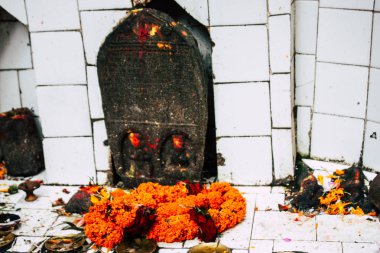 Katmandu Nepal 22 Ağustos 2018 Thamel Street Kathmandu Nepal Dili görünümü tapınakta sabah