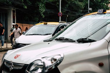 Katmandu Nepal 22 Ağustos 2018 Thamel Street Kathmandu Nepal Dili görünümü takside sabah