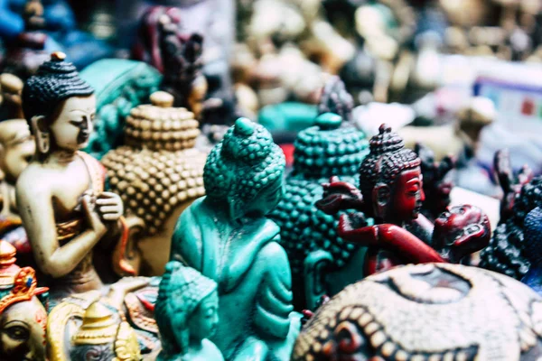 Kathmandu Nepal Agosto 2018 Fechar Estátuas Decorativas Buda Vendidas Uma — Fotografia de Stock