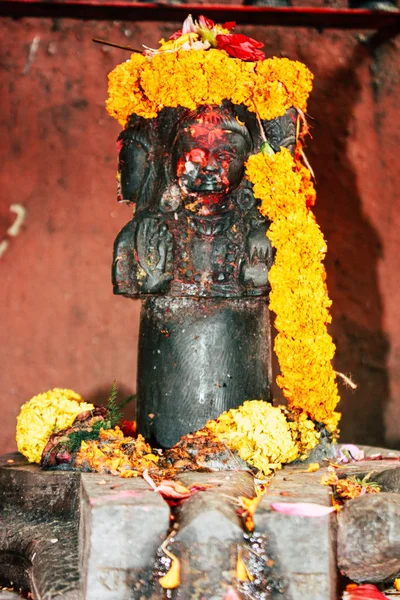 Katmandú Nepal Agosto 2018 Vista Del Templo Nepalí Calle Thamel —  Fotos de Stock