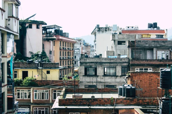Kathmandu Nepal August 2018 Stadtbild Vom Dach Eines Gebäudes Zentrum — Stockfoto