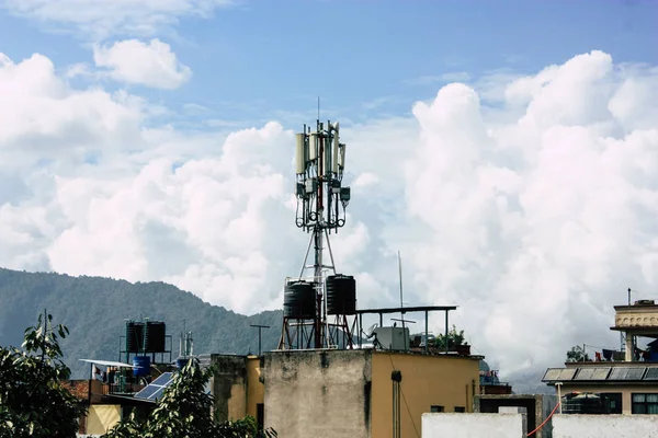 Kathmandu Nepal August 2018 Stadtbild Vom Dach Eines Gebäudes Zentrum — Stockfoto