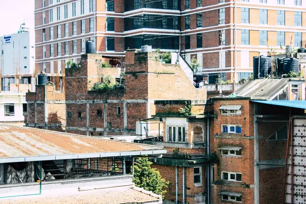 Kathmandu Nepal Agosto 2018 Paesaggio Urbano Dal Tetto Edificio Situato — Foto Stock