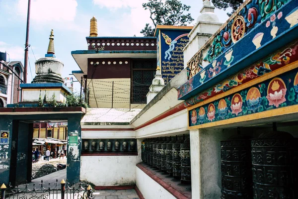 Kathmandu Nepal Augusti 2018 Visa Tibetansk Bön Hjulen Monkey Temple — Stockfoto