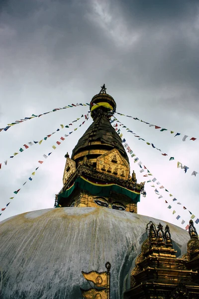 Katmandou Népal Août 2018 Vue Stupa Bouddha Swayambhunath Katmandou Dans — Photo