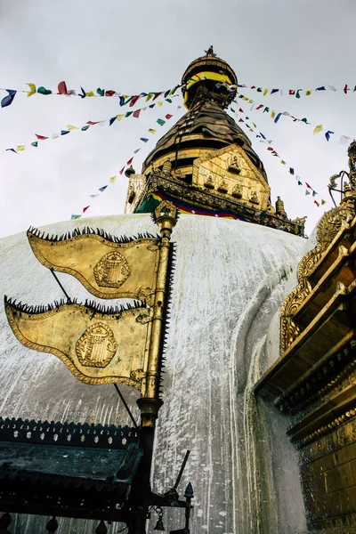 Kathmandu Nepal Agosto 2018 Veduta Dello Stupa Buddha Nella Zona — Foto Stock