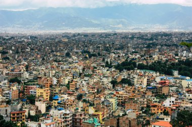Katmandu Nepal 23 Ağustos 2018 Cityscape Katmandu alanında Swayambhunath maymun tapınakta tepesinden