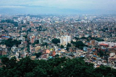 Katmandu Nepal 23 Ağustos 2018 Cityscape Katmandu alanında Swayambhunath maymun tapınakta tepesinden
