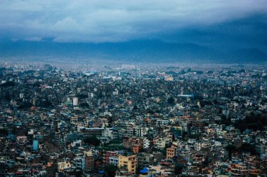 Katmandu Nepal 23 Ağustos 2018 Cityscape Katmandu alanında Swayambhunath maymun tapınakta tepesinden