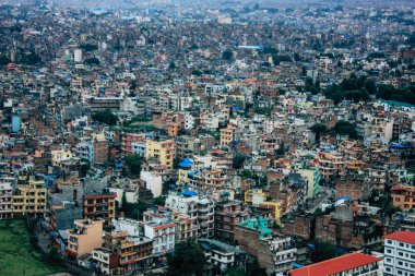 Katmandu Nepal 23 Ağustos 2018 Cityscape Katmandu alanında Swayambhunath maymun tapınakta tepesinden