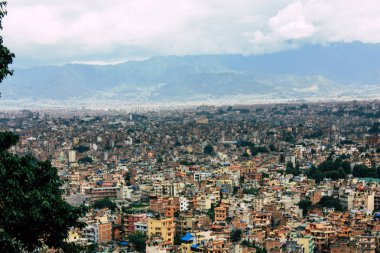 Katmandu Nepal 23 Ağustos 2018 Cityscape Katmandu alanında Swayambhunath maymun tapınakta tepesinden
