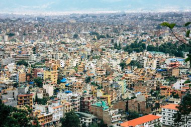 Katmandu Nepal 23 Ağustos 2018 Cityscape Katmandu alanında Swayambhunath maymun tapınakta tepesinden