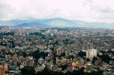 Katmandu Nepal 23 Ağustos 2018 Cityscape Katmandu alanında Swayambhunath maymun tapınakta tepesinden