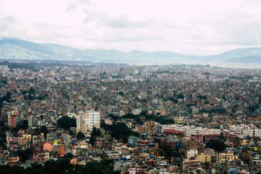 Katmandu Nepal 23 Ağustos 2018 Cityscape Katmandu alanında Swayambhunath maymun tapınakta tepesinden