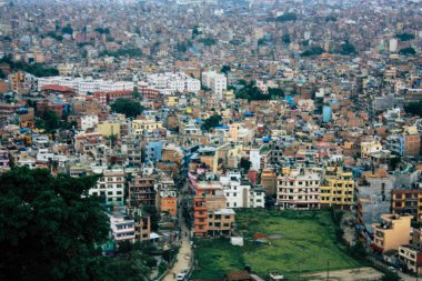Katmandu Nepal 23 Ağustos 2018 Cityscape Katmandu alanında Swayambhunath maymun tapınakta tepesinden