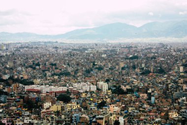 Katmandu Nepal 23 Ağustos 2018 Cityscape Katmandu alanında Swayambhunath maymun tapınakta tepesinden