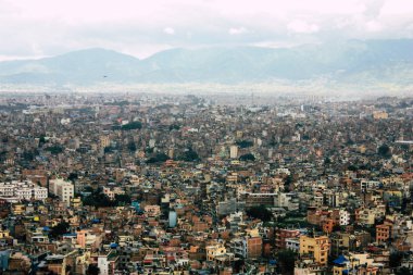 Katmandu Nepal 23 Ağustos 2018 Cityscape Katmandu alanında Swayambhunath maymun tapınakta tepesinden