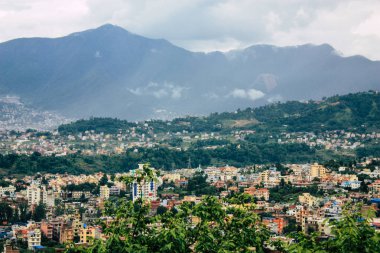 Katmandu Nepal 23 Ağustos 2018 Cityscape Katmandu alanında Swayambhunath maymun tapınakta tepesinden