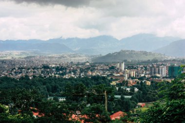 Katmandu Nepal 23 Ağustos 2018 Cityscape Katmandu alanında Swayambhunath maymun tapınakta tepesinden