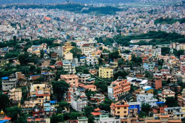 Katmandu Nepal 23 Ağustos 2018 Cityscape Katmandu alanında Swayambhunath maymun tapınakta tepesinden