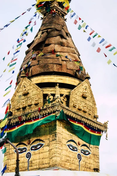 Κατμαντού Νεπάλ Αυγούστου 2018 Προβολή Του Βούδα Στούπα Σουαγιαμπουνάθ Περιοχή — Φωτογραφία Αρχείου