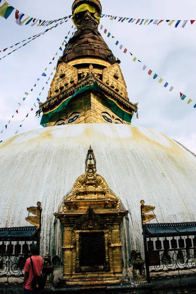 Kathmandu Nepál Srpna 2018 Pohled Buddha Stupa Swayambhunath Oblast Kathmandu — Stock fotografie