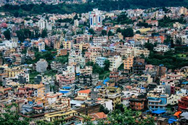 Katmandu Nepal 23 Ağustos 2018 Cityscape Katmandu alanında Swayambhunath maymun tapınakta tepesinden