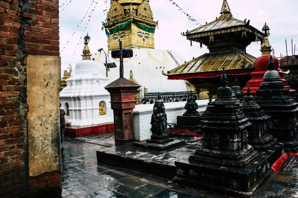 Kathmandu Nepal Augustus 2018 Weergave Van Zwarte Stoepa Gelegen Top — Stockfoto