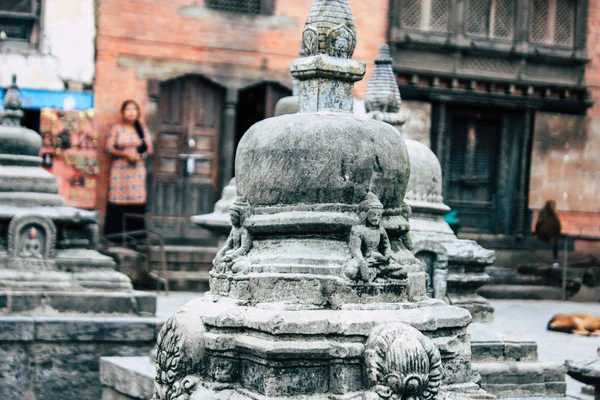 Kathmandu Nepál Srpna 2018 Pohled Černé Stúpy Nachází Horní Části — Stock fotografie