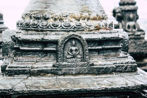 Катманду Непал Серпня 2018 Подання Чорна Ступа Розташований Верхній Частині — стокове фото
