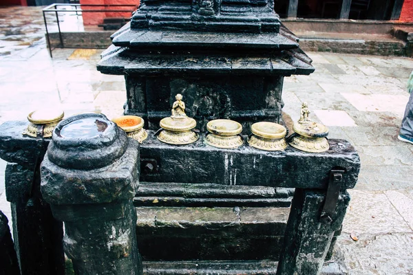 Katmandou Népal Août 2018 Vue Stupa Noir Situé Sommet Temple — Photo