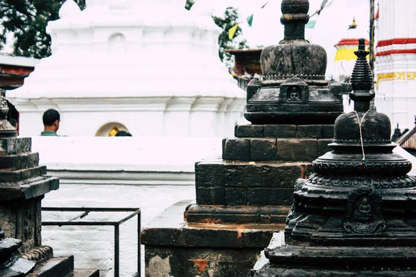 Kathmandu Nepal Agosto 2018 Veduta Dello Stupa Nero Situato Cima — Foto Stock