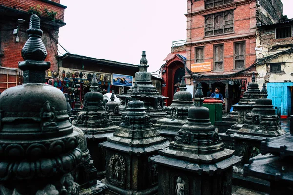 Kathmandu Nepal Augusti 2018 Visa Svart Stupa Ligger Överst Området — Stockfoto