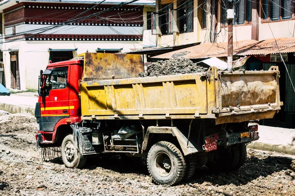 Katmandú Nepal Agosto 2018 Vista Sitio Construcción Carreteras Parte Inferior — Foto de Stock