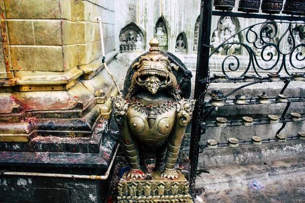 Kathmandu Nepal Augusti 2018 Visa Staty Monkey Temple Swayambhunath Område — Stockfoto