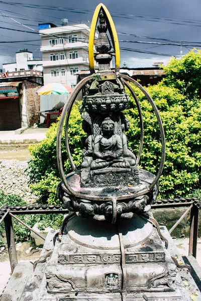 Kathmandu Nepal Augustus 2018 Weergave Van Het Boeddha Gezicht Tempel — Stockfoto