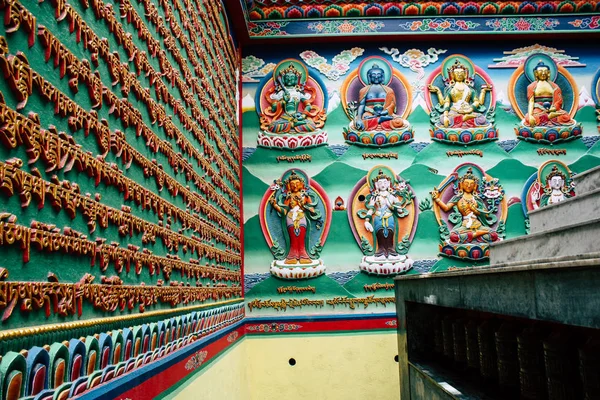 Katmandú Nepal Agosto 2018 Vista Cara Buda Templo Mono Área —  Fotos de Stock