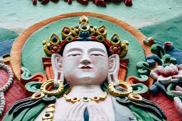 Катманду Непал Август 2018 Вид Лицо Будды Храме Обезьяны Районе — стоковое фото